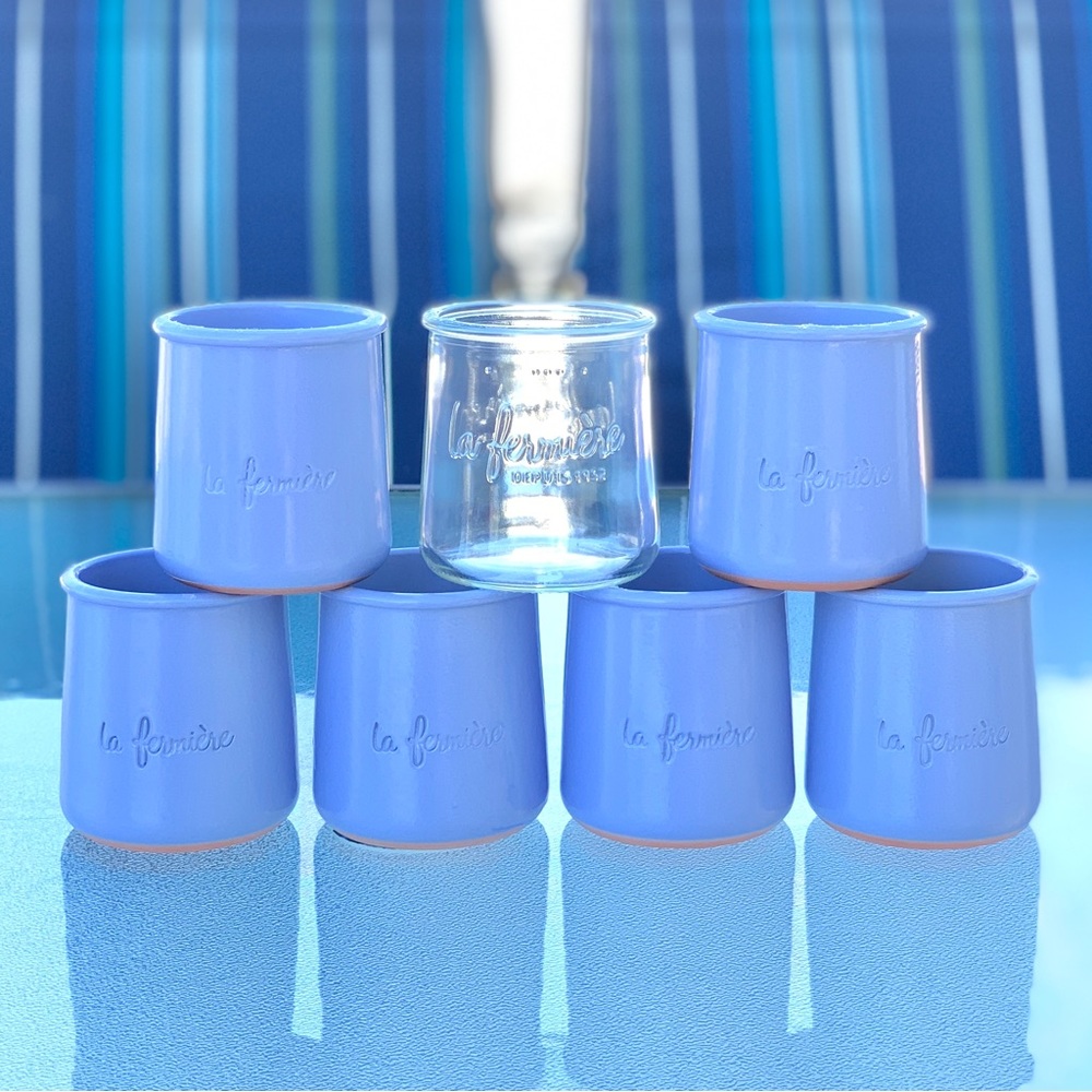 La Fermiere Yogurt Crocks and Jar ~ 7 Pieces